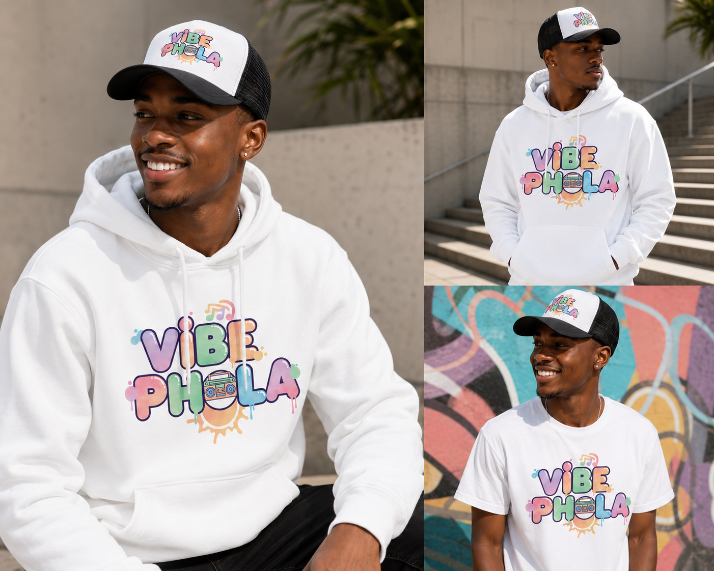 Vibe Phola™ White Hoodie