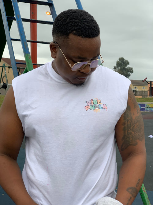 Vibe Phola Muscle Tee lifestyle shot